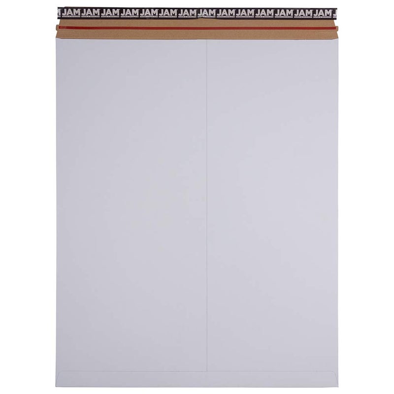 JAM PAPER Stay-Flat Photo Mailer Envelopes with Peel & Seal Closure - 17 x 21 - White - 6 Rigid Mailers/Pack - Image 1
